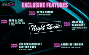 Night Runner - v2.5 USB Rechargeable - Illuminated Adhesive Decal