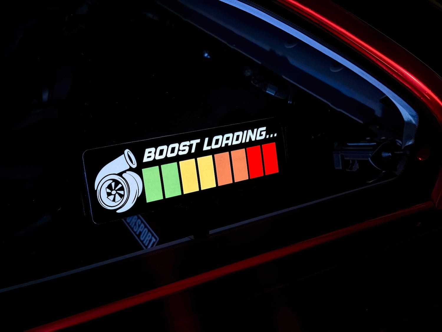 Turbo Boost Loading - v2.5 USB Rechargeable - Illuminated Adhesive Decal