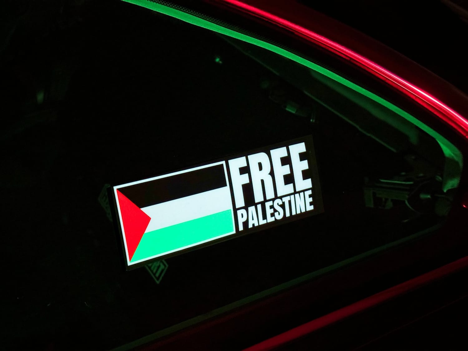 Free Palestine - v3.0 Remote Control USB Rechargeable - Illuminated Adhesive Decal