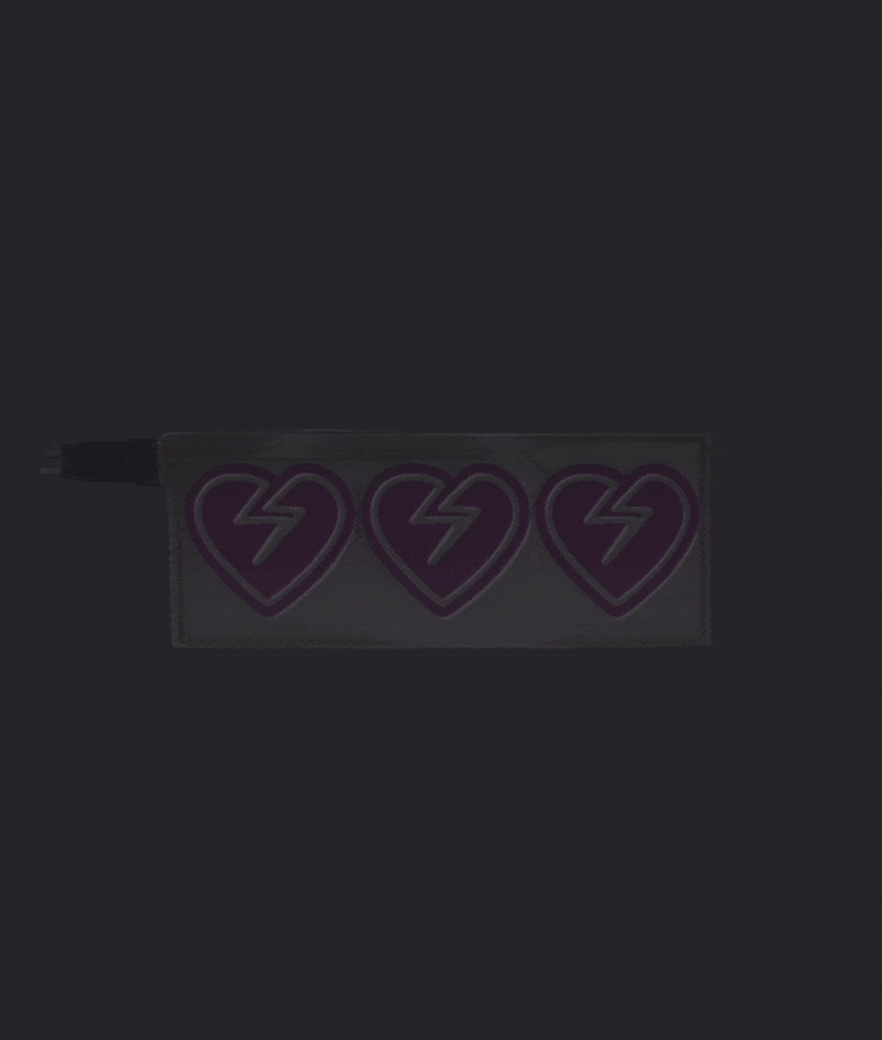 Broken Hearts - v2.5 Rechargeable Illuminated Adhesive Decal - 5 Flashing Modes