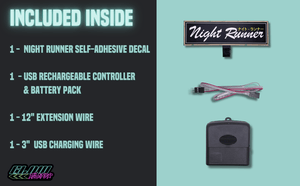 Night Runner - v2.5 USB Rechargeable - Illuminated Adhesive Decal