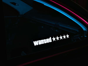 Wanted 5-Star - v2.5 USB Rechargeable - Illuminated Adhesive Decal